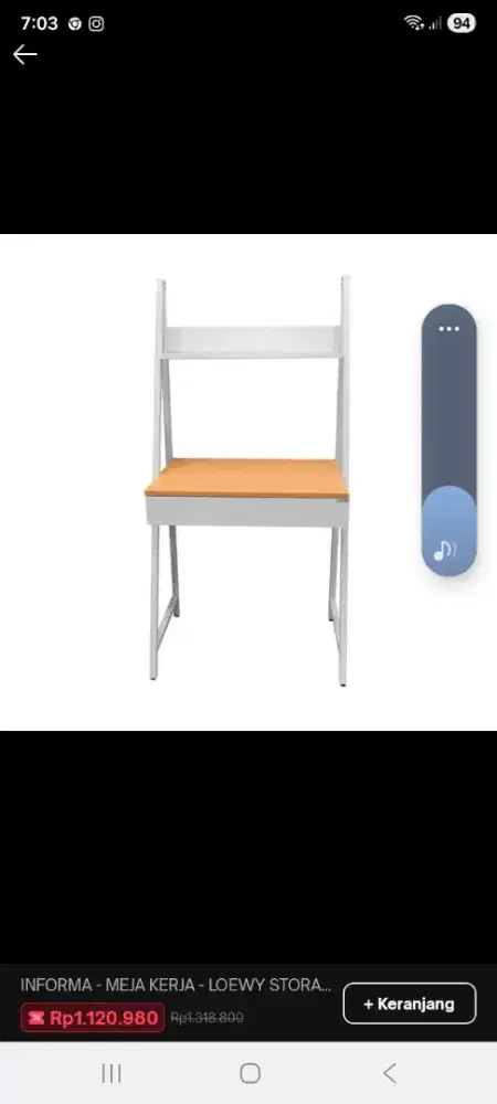 Meja kerja informa - Lowey Storage Shelf