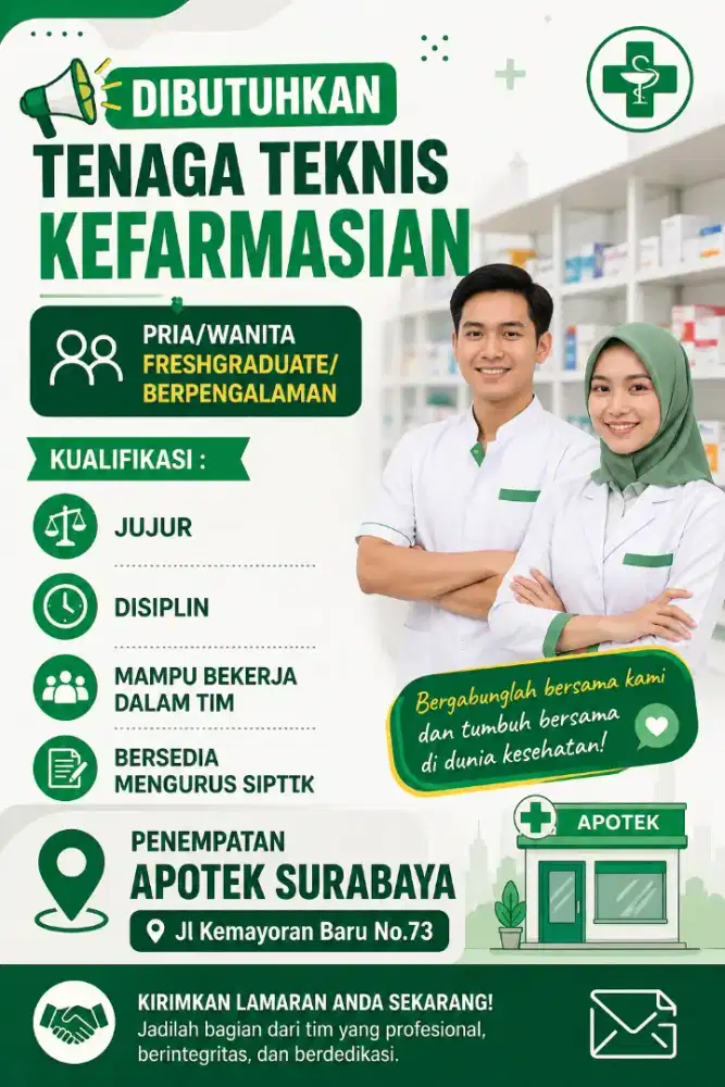 Dibutuhkan tenaga teknis kefarmasian