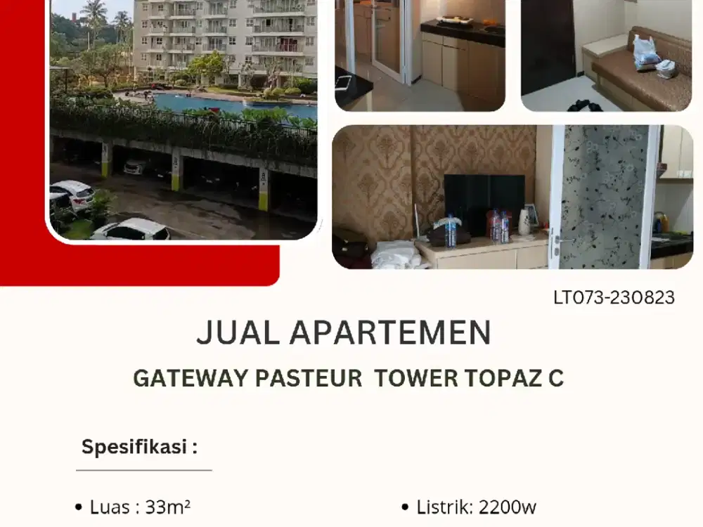 Dijual cepat apartemen full furnished di gateway Pasteur
