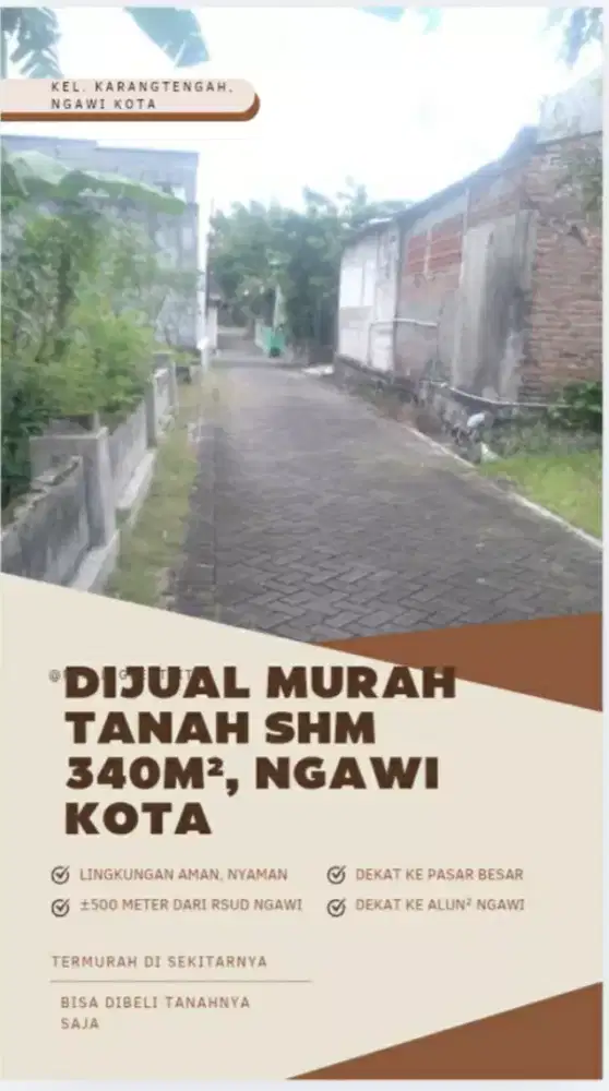 Tanah siap bangun termurah di pusat kota ngawi