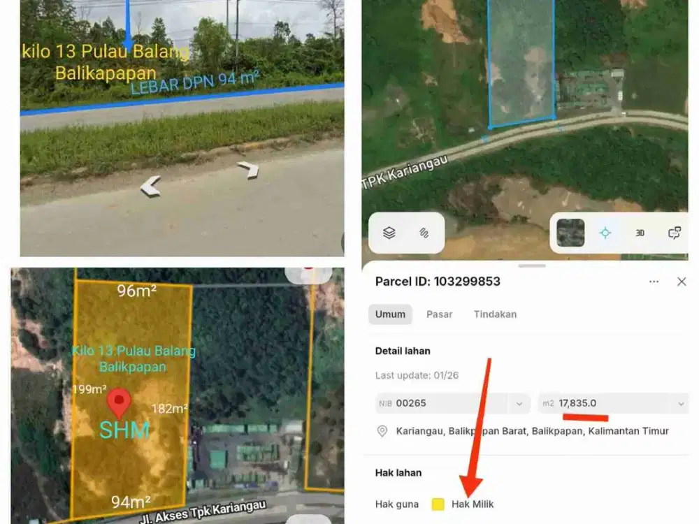 Dijual Tanah Kariangau Km. 13 Balikpapan