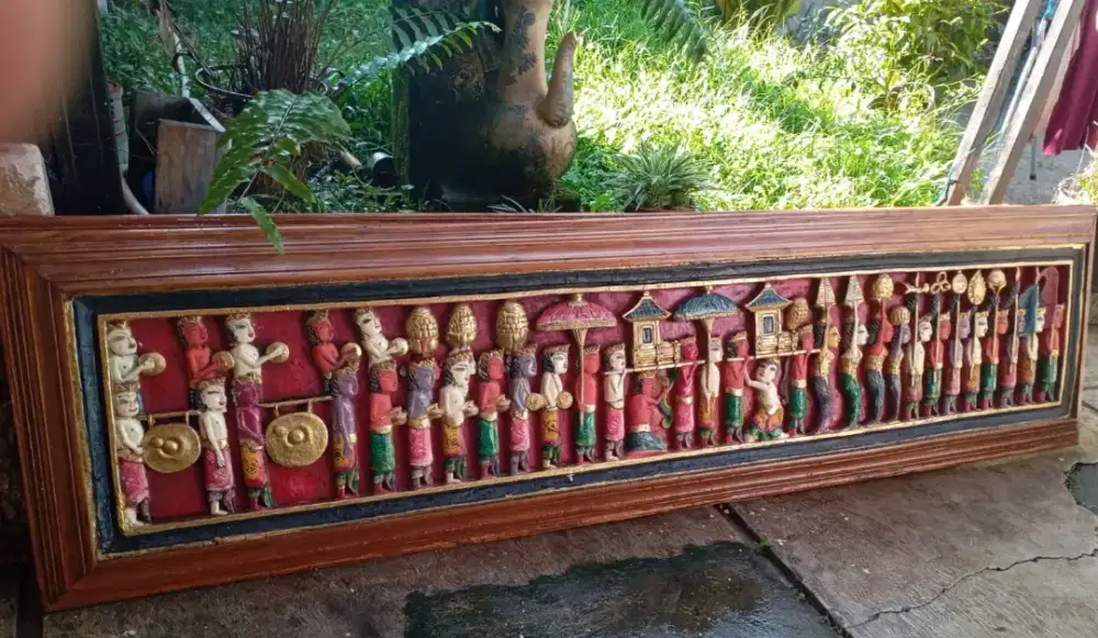 Relif Ukiran Kayu Khas Bali 3D