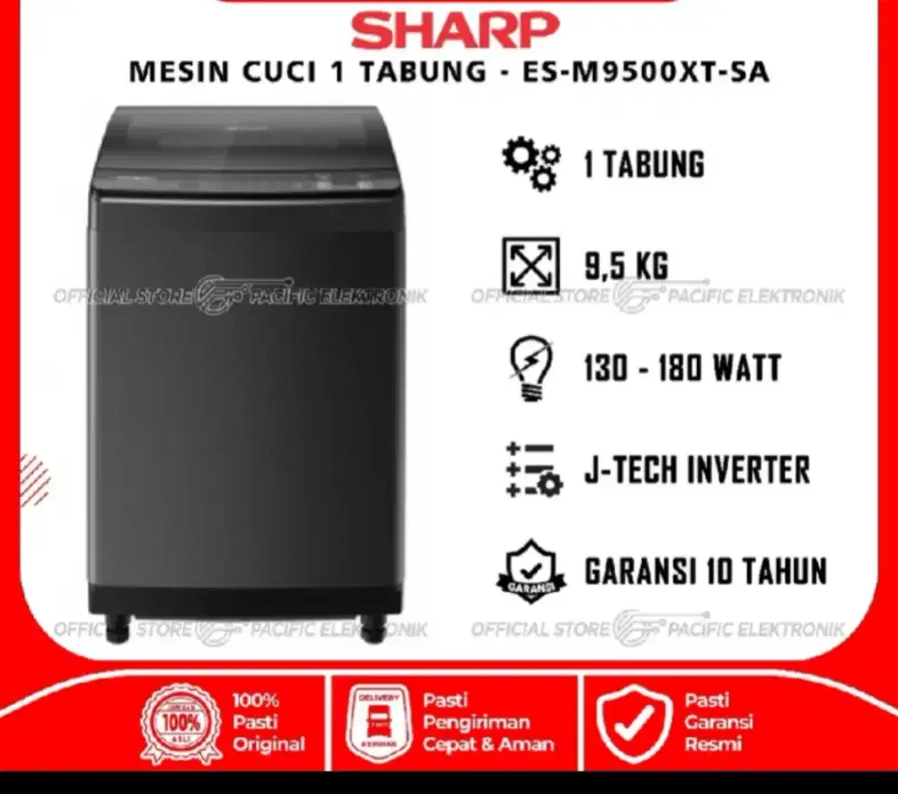 Mesin cuci Sharp ES-M9500XT-SA
