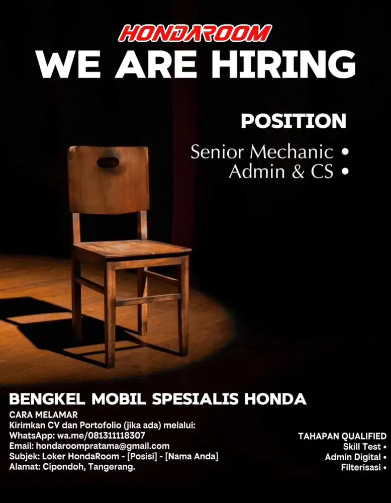 Lowongan kerja mekanik senior