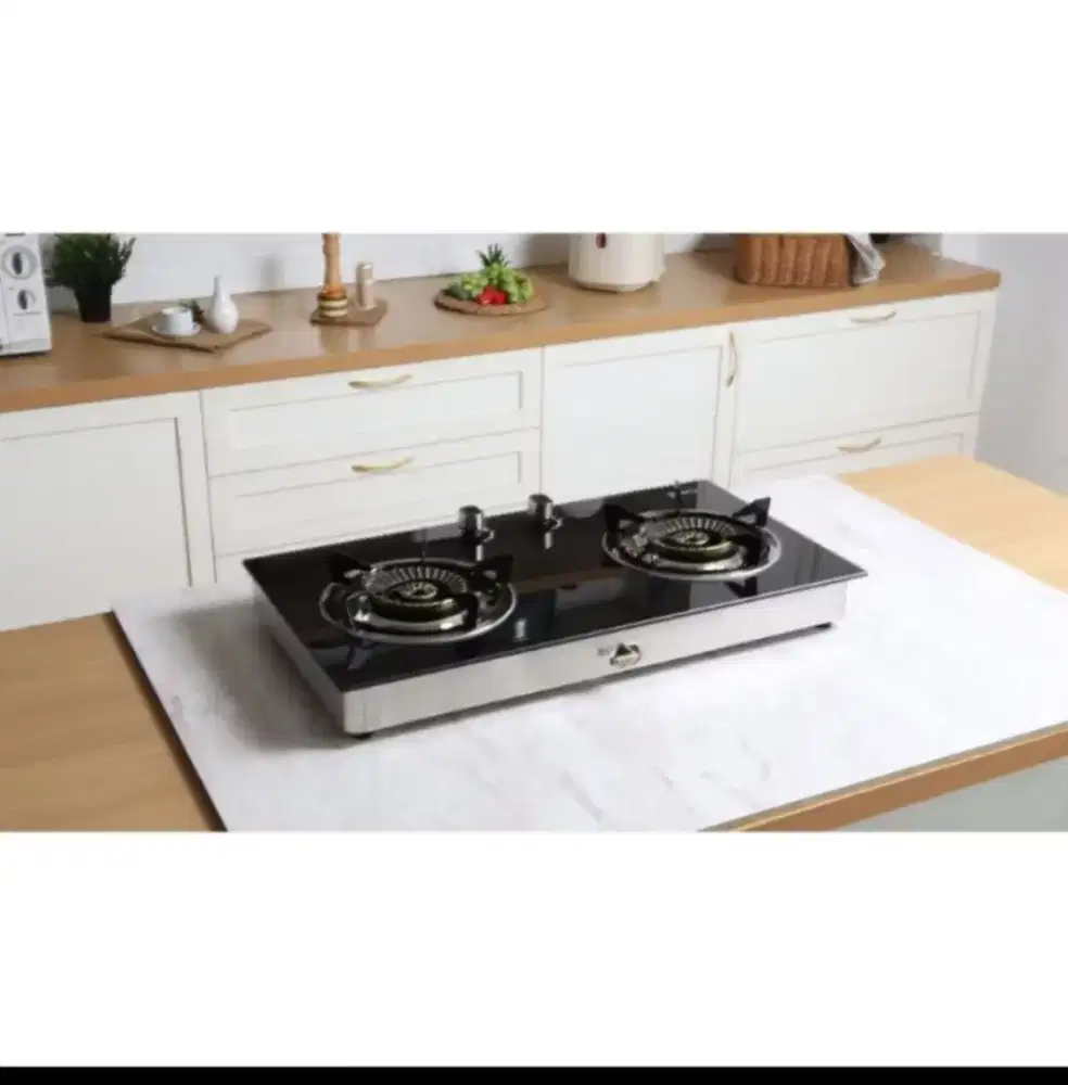 Cypruz Kompor Gas Kaca Tornado Tombol Atas 2 Tungku