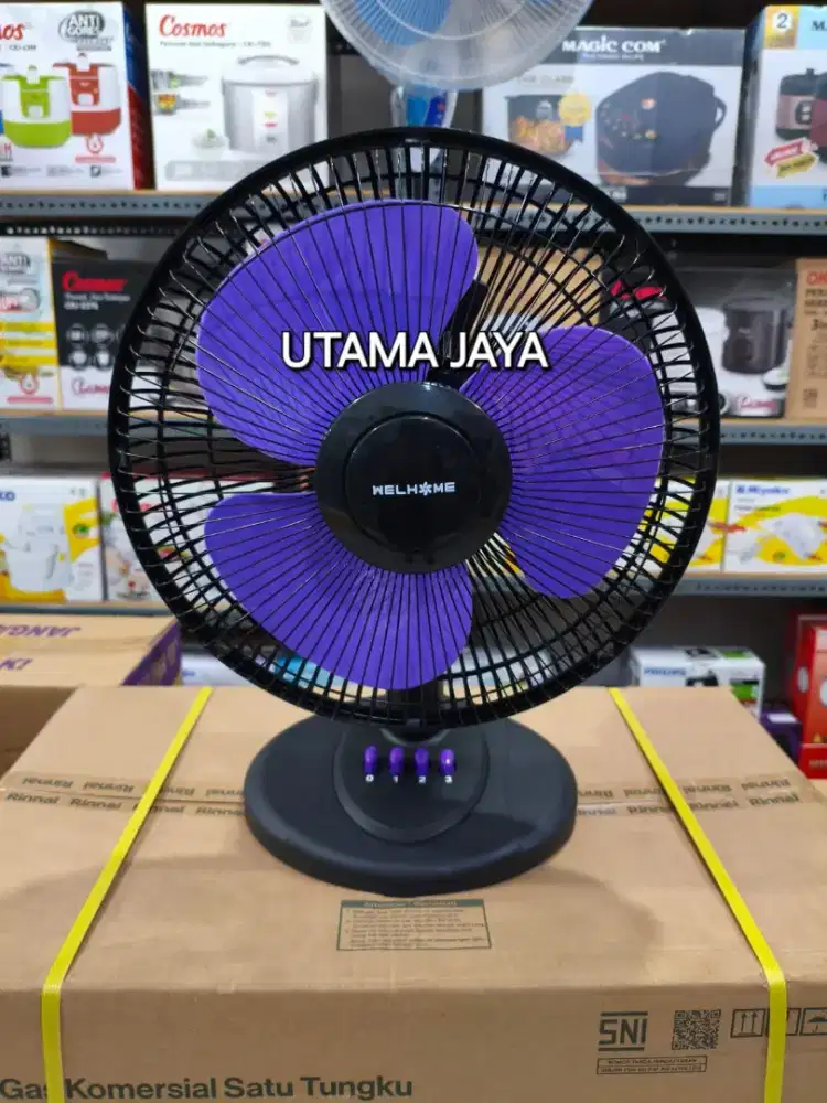 KIPAS ANGIN MEJA MERK WELHOME 12 INCH (BARU)