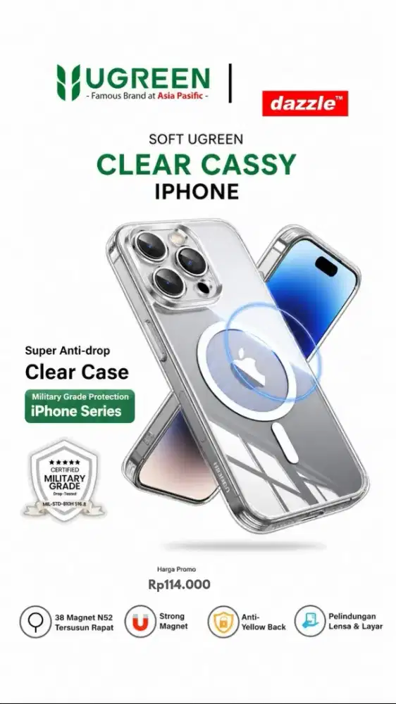 Soft Ugreen Clear Cassy Case