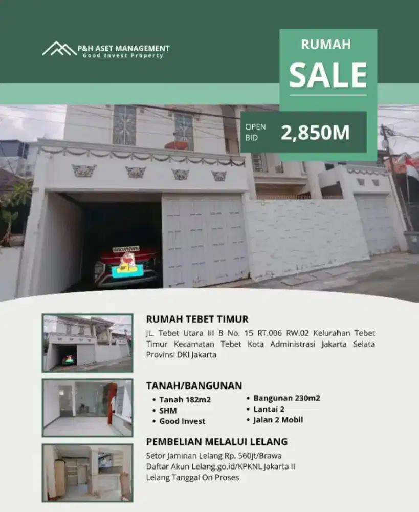 Dijual murah melalui lelang