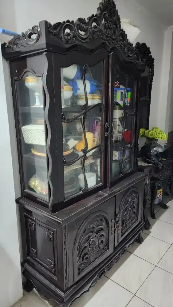 Jual Borongan semua lemari meja makan Kayu Jati asli