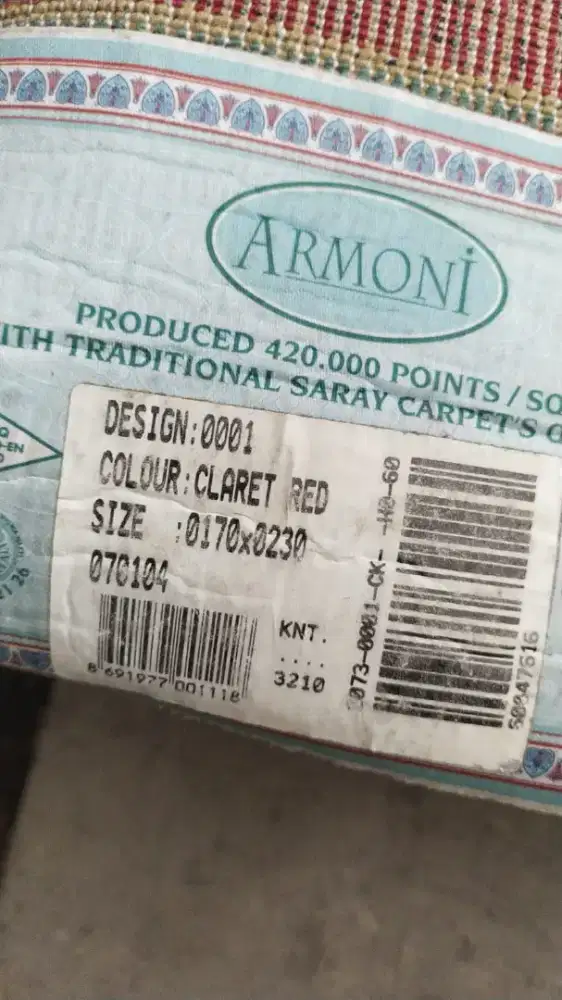 Karpet Armoni barang bekas baik