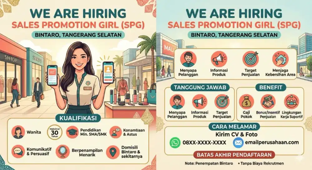 Staff toko/Cashier/SPG