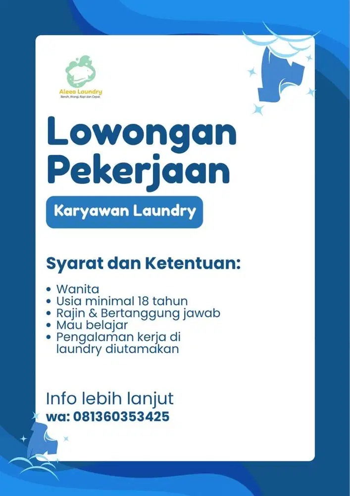Dicari karyawan laundry
