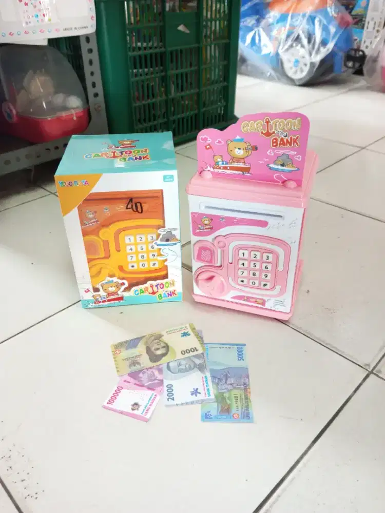 Mainan anak ATM celengan baterai