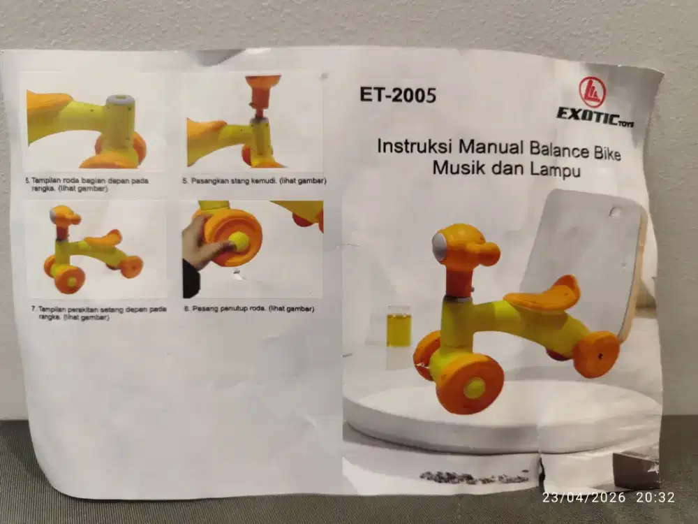 Sepeda Anak / Balance Bike Bayi – Baru dalam Box (Belum Dirakit)