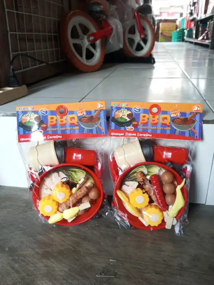 Mainan anak masak BBQ set