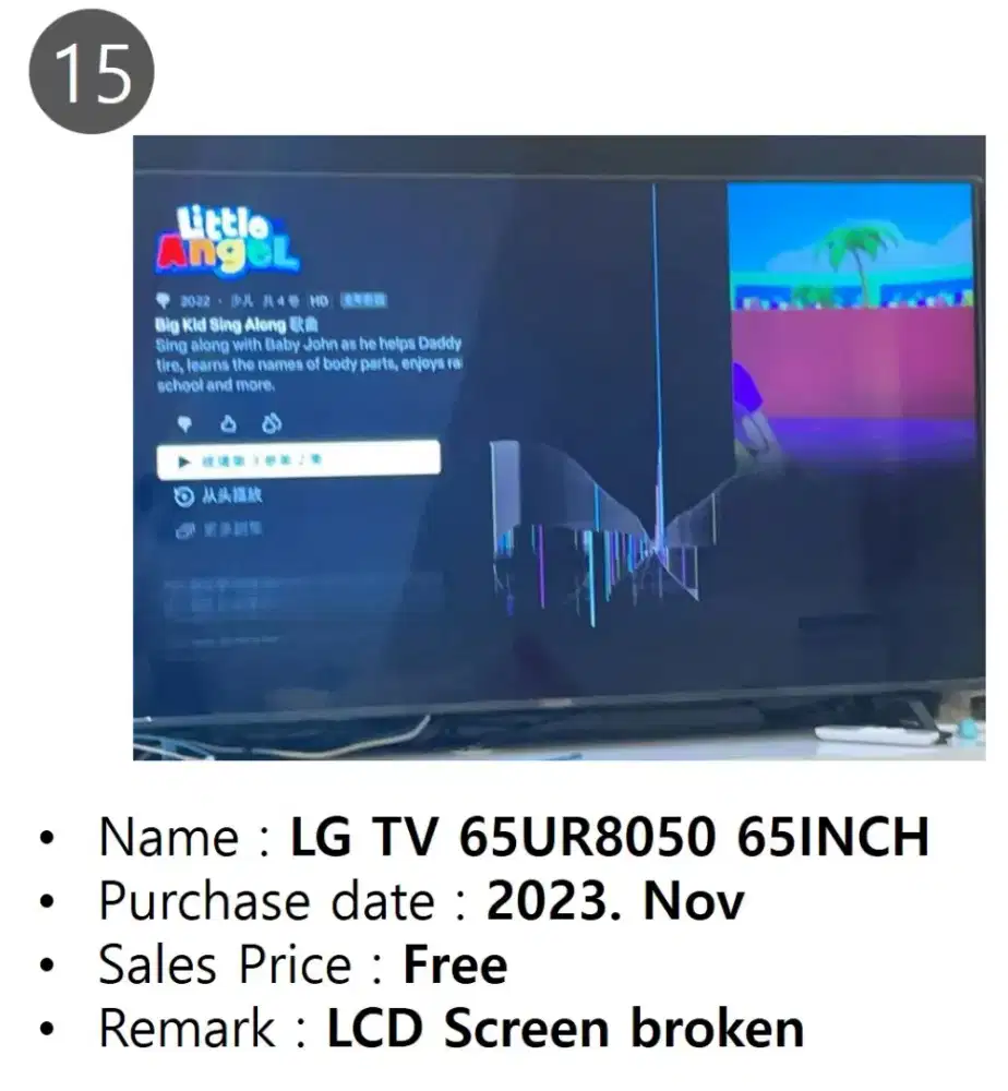 LG TV 65ur8050 65inch
