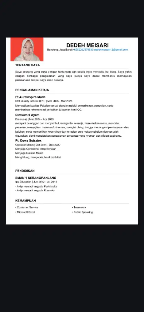 Sedang mencari pekerjaan