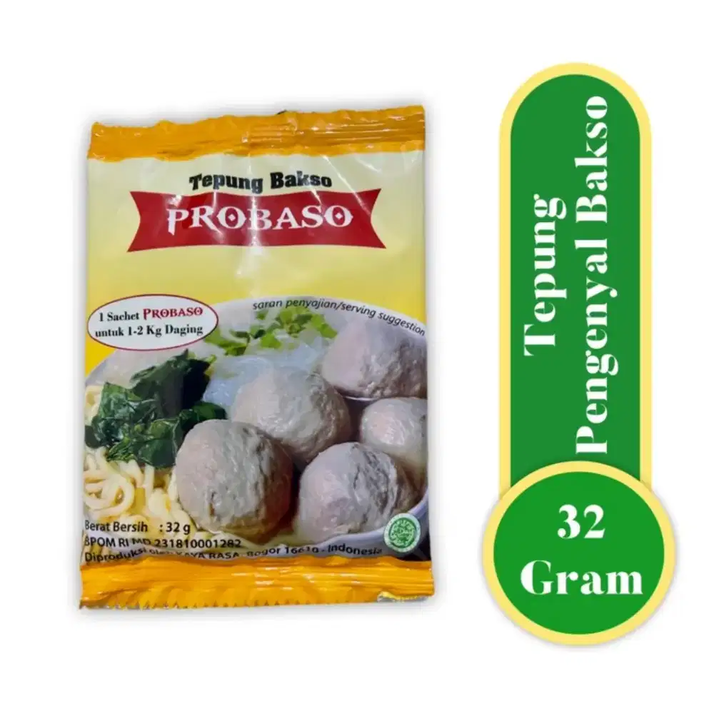 Tepung Bakso Pengenyal Probaso 32g Halal Kenyal.