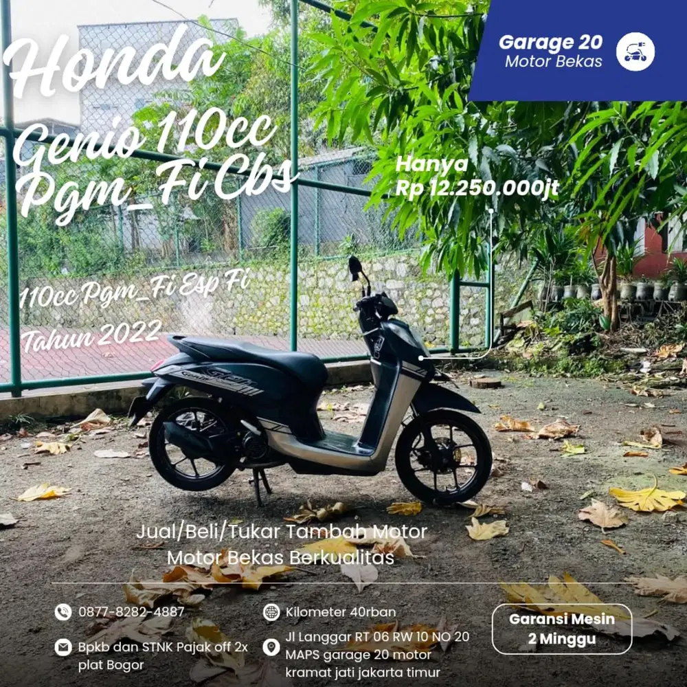 Honda Genio 110cc Pgm_Fi Esp Fi Tahun 2022 Pajak Off