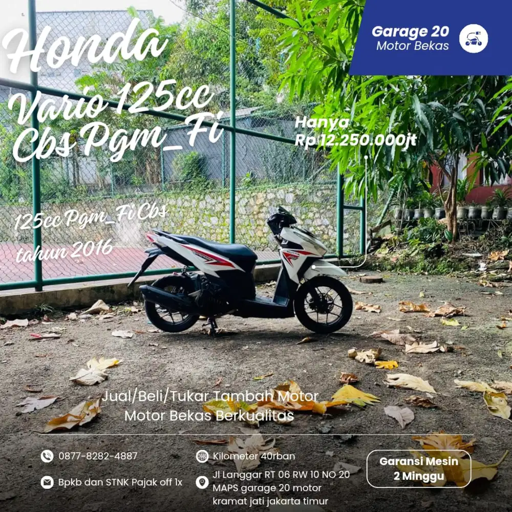 Honda Vario 125cc CBS Pgm_Fi Tahun 2016 Pajak Off