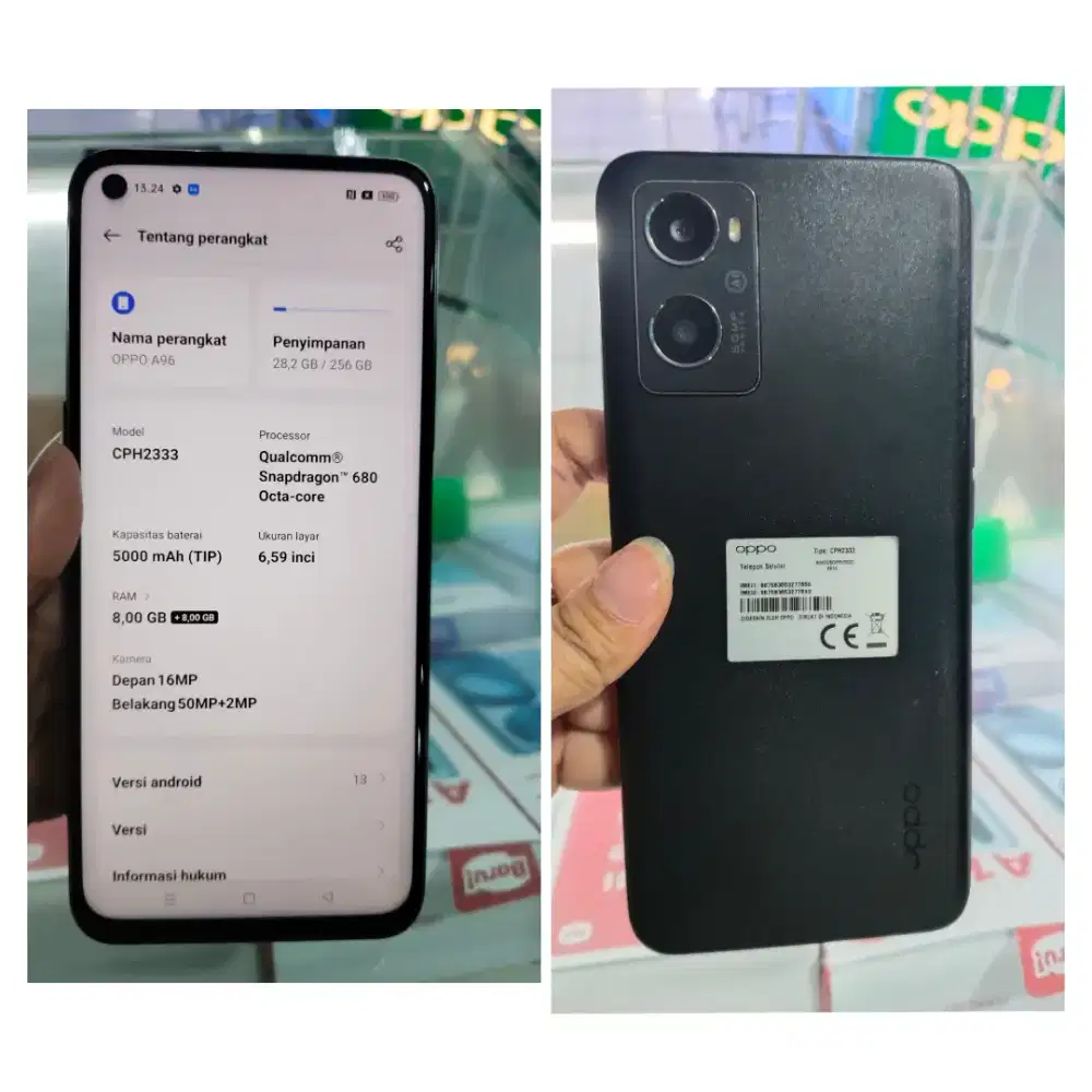 HP oppo a96 ram 8+8/256 gb, udh nfc