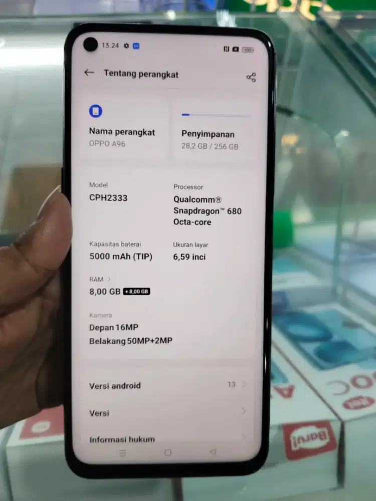 HP oppo a96 ram 8+8/256 gb, udh nfc