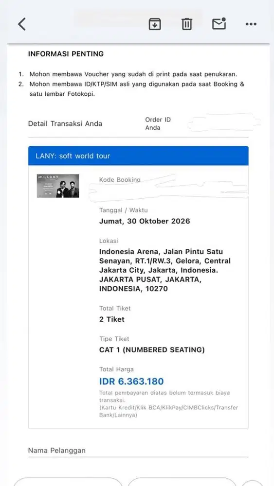 TIKET KONSER LANY CAT 1 Day 2 30 oktober