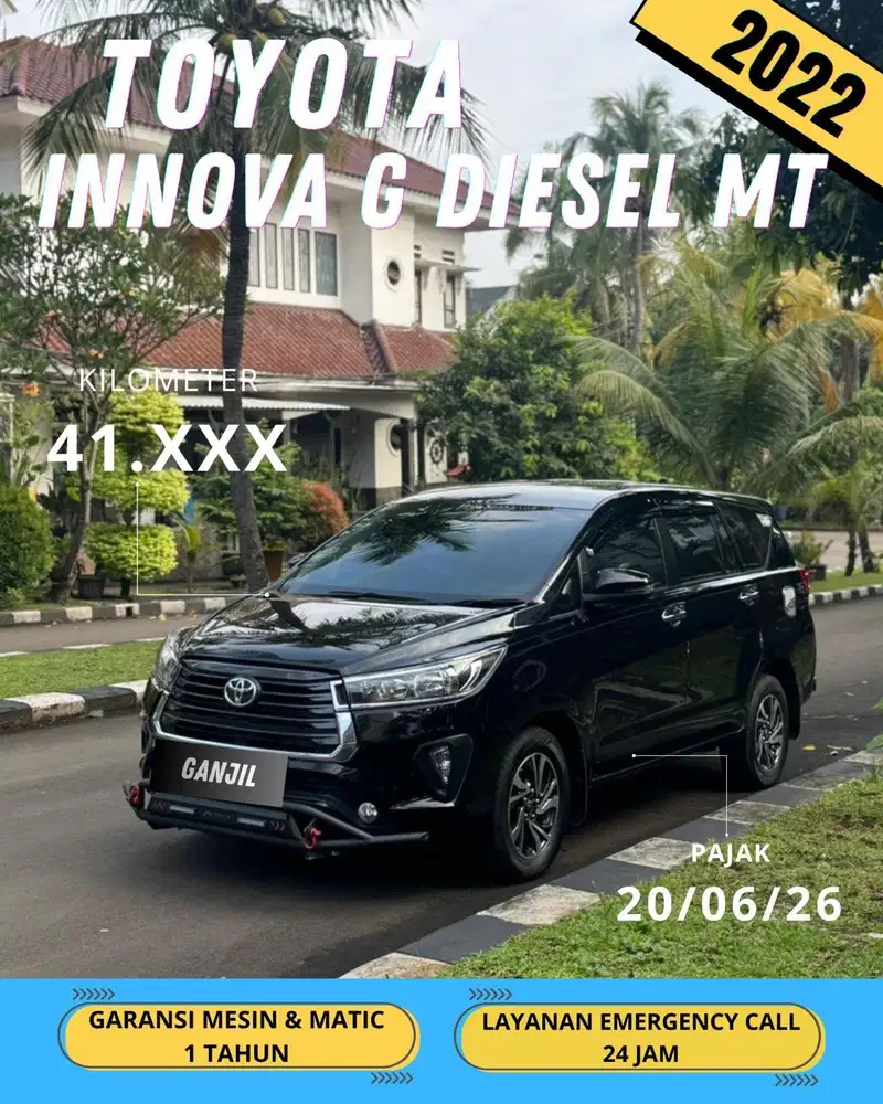 TOYOTA INNOVA REBORN G DIESEL MT MANUAL / 2022 / GANJIL