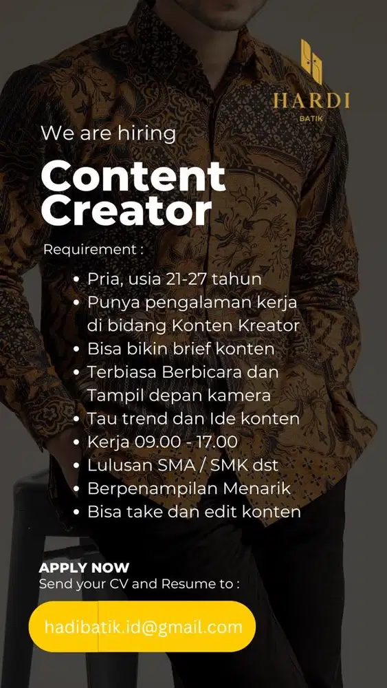 DIBUKA LOKER KONTEN KREATOR