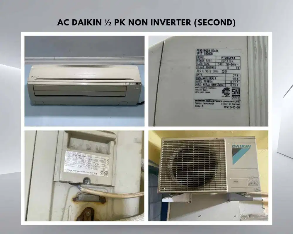 AC Daikin 1/2 PK Non Inverter – Second (Kondisi Normal)