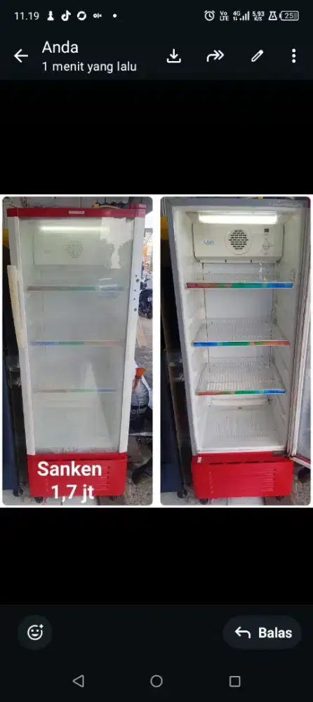 Socces pendingin minuman merek Sanken dingin bergaransi