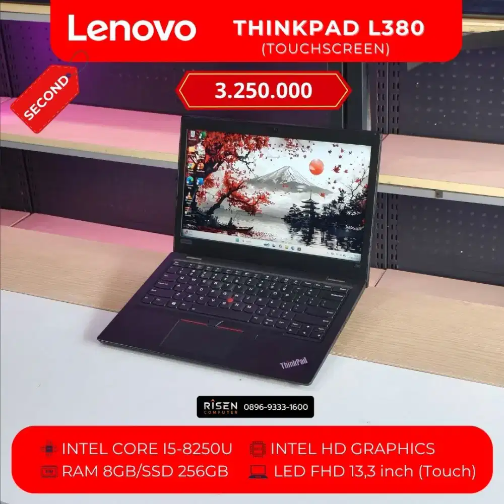 LENOVO THINKPAD L380 Intel Core I5-8250U RAM 8GB SSD 256GB FHD 13.3inc