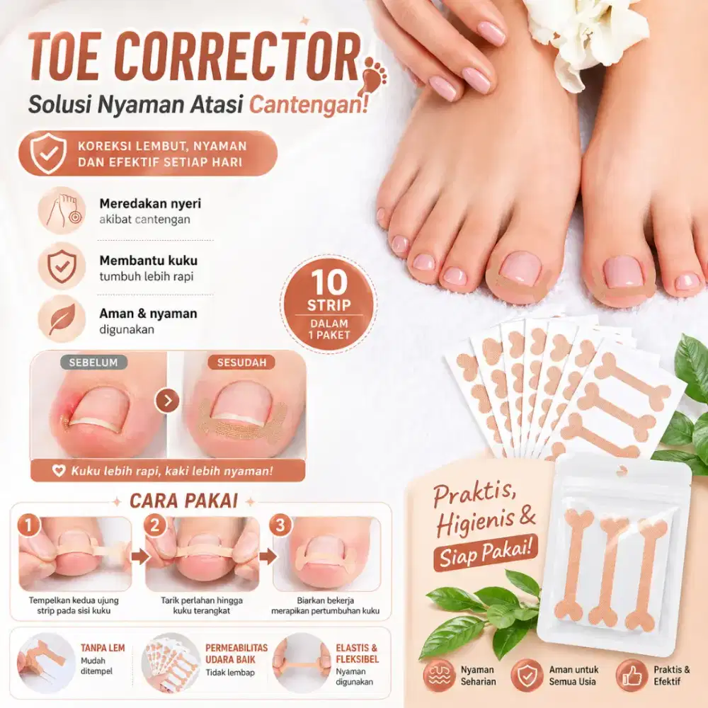 10pc Toe Corrector Bantalan Silikon Koreksi Kuku Ingrown Cantengan.
