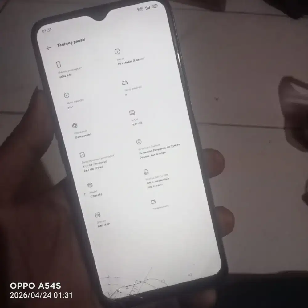 jual cepet aja oppo A16 ram 4/64