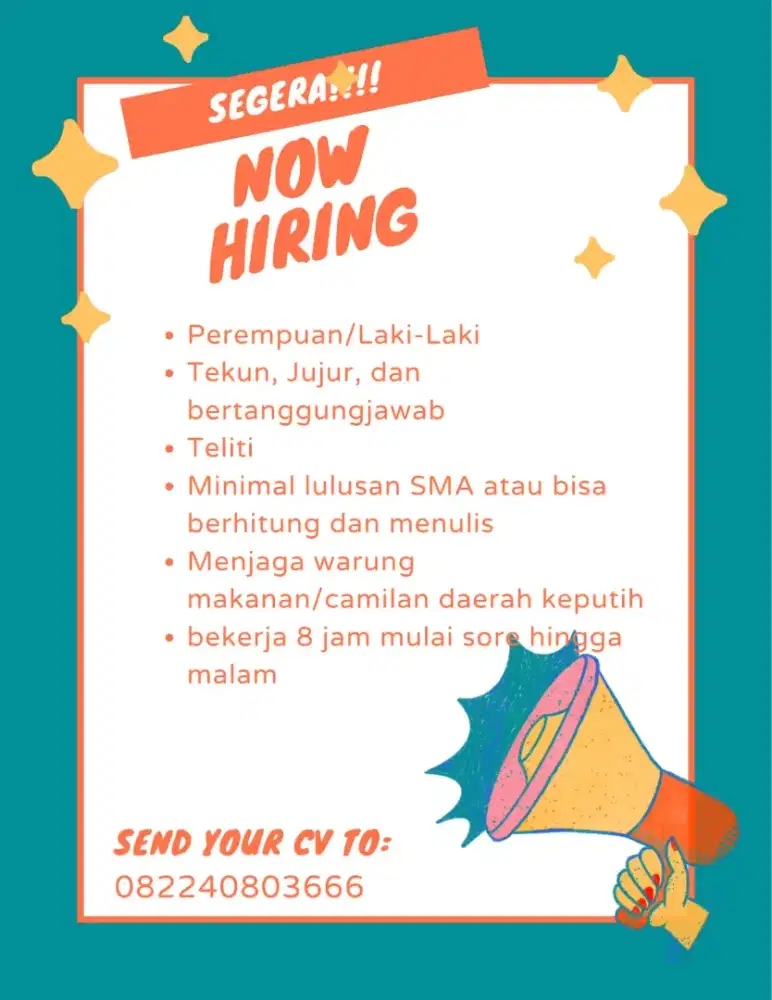 Loker jaga stand makanan
