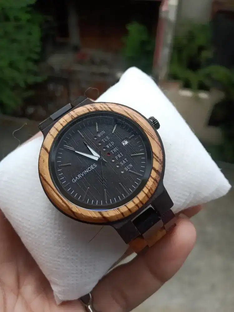 Jual jam tangan kayu GARVINOES ROYCE DAY-DATE