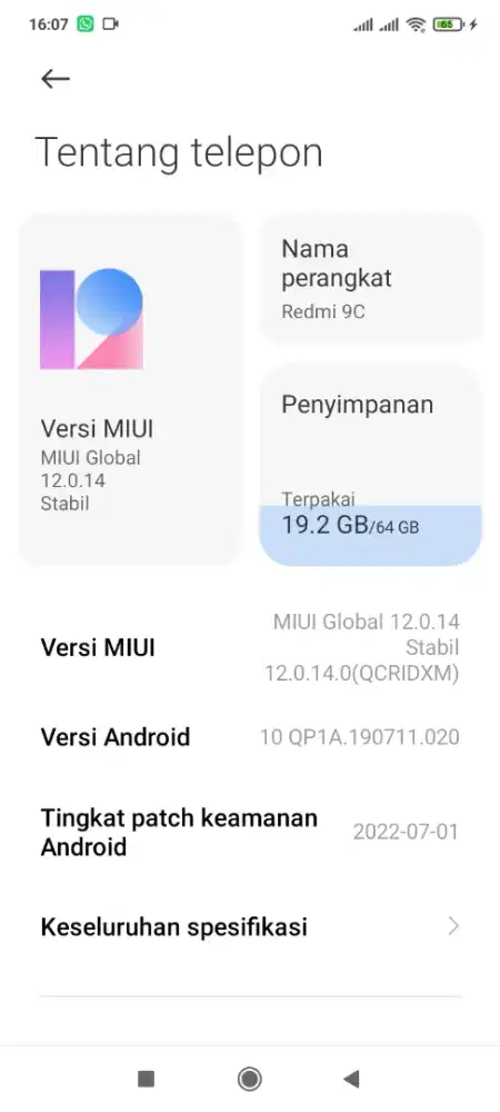 Redmi 9C 4/64 Hp cassan
