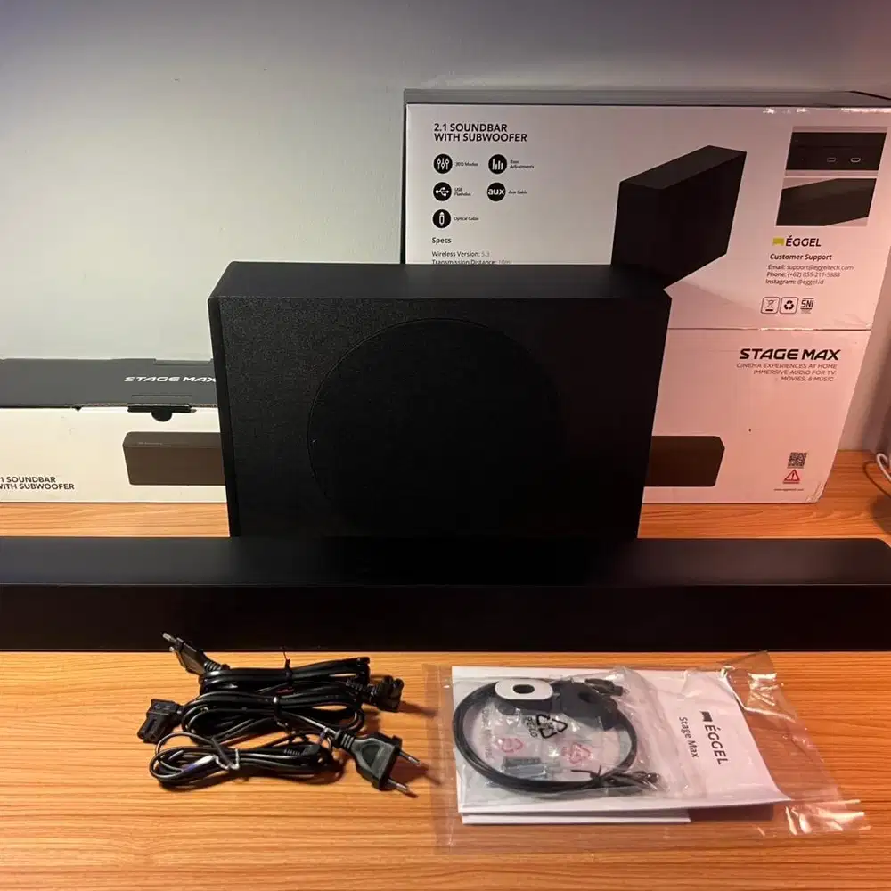 Eggel Stage Max speaker soundbar subwoofer, cm pake sehari