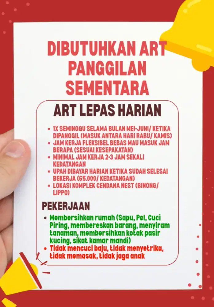 LOWONGAN ART HARIAN LEPAS (FREELANCE)