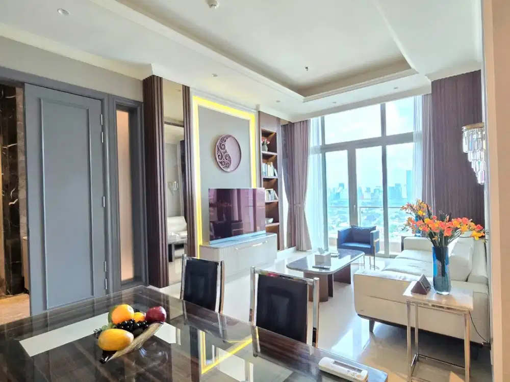 Jual Apartemen The Stature Jakarta di Kebon Sirih 3 BR Luas 173 Panoramic View Furnished Lengkap Siap Huni