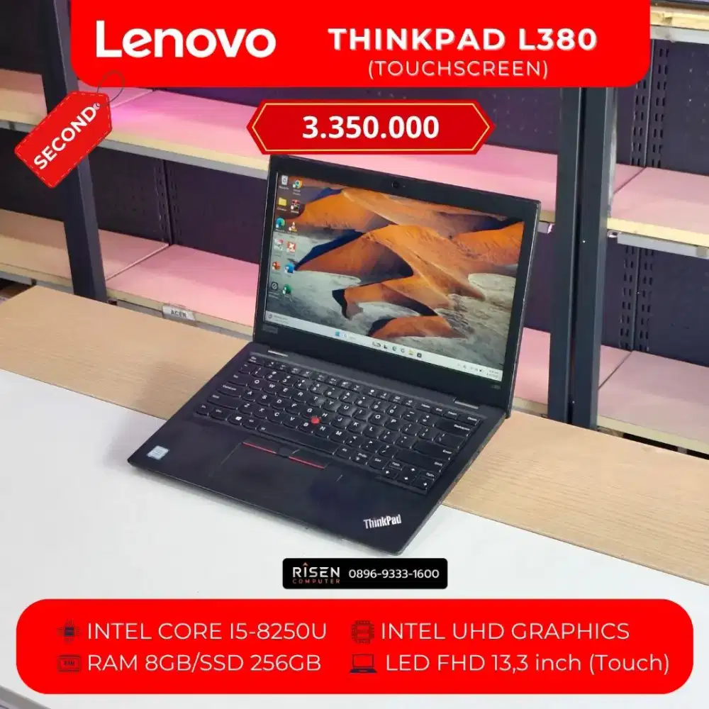 LENOVO THINKPAD L380 Intel Core I5-8250U RAM 8GB SSD 256GB FHD 13.3inc