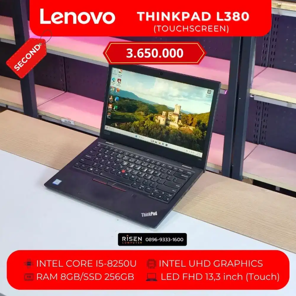 LENOVO THINKPAD L380 Intel Core I5-8250U RAM 8GB SSD 256GB FHD 13.3inc