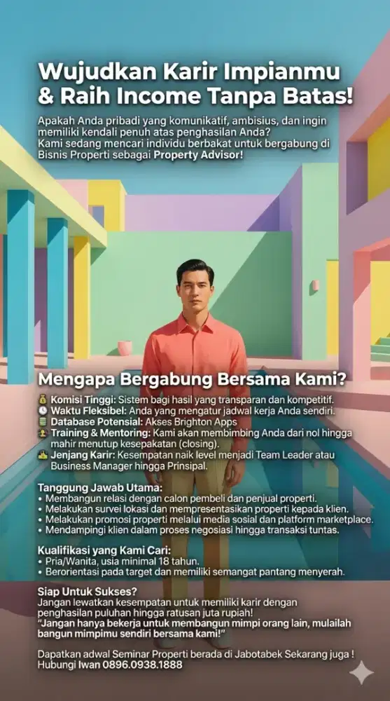Dicari Agen Properti yang siap menghasilkan Puluhan Juta Rupiah