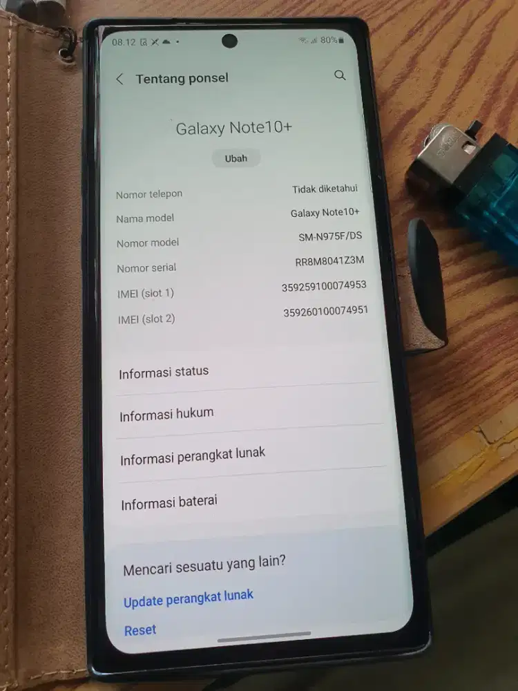 Samsung Note 10+ 4g 12+8 internal 256 dual sein