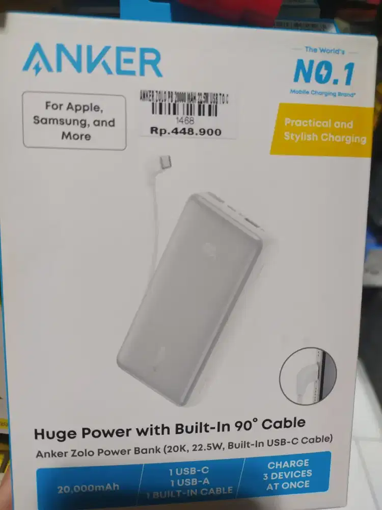 ANKER ZOLO PB 20000MAH 22.5W USB TO C