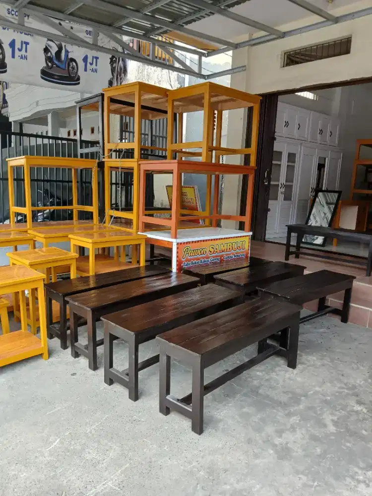 Kursi kayu panjang 110cm