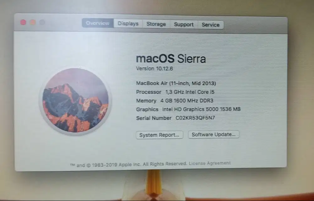 MacBook Air 2013, Kondisi Cek Deskripsi