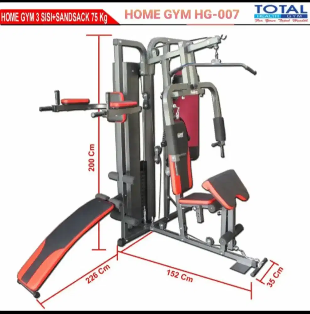 Home Gym 3 Sisi + Sandsack Beban 75kg
