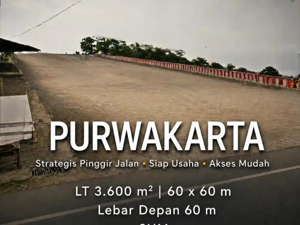 Sewa Tanah Luas 3.600m² Pinggir Jalan Raya – Purwakarta