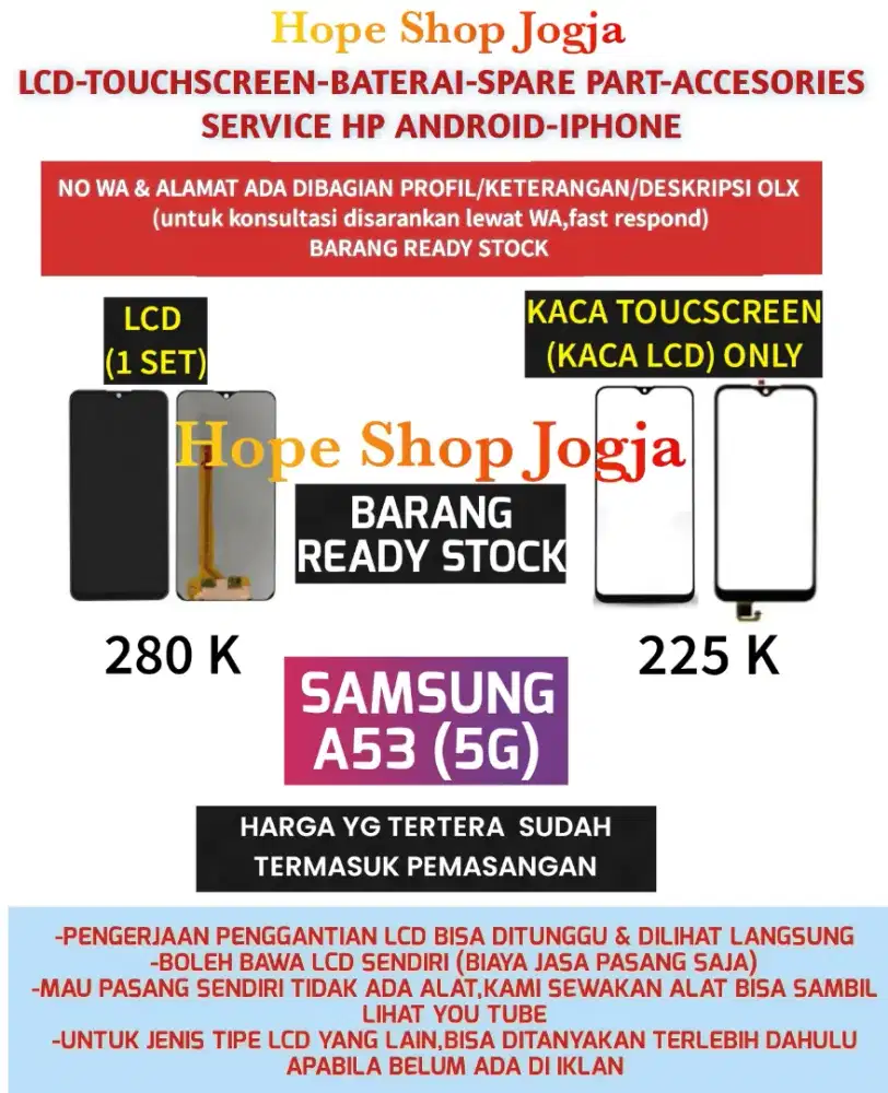 Touchscreen/Baterai-Lcd Samsung A53 (5G)